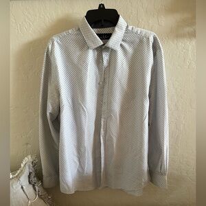 Nicole Miller White and Black Polka Dot Dress Shirt